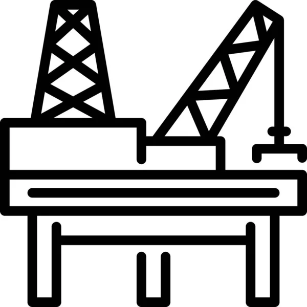 Construction Crane Industry Icon Ecology Environmentalism Category — 图库矢量图片