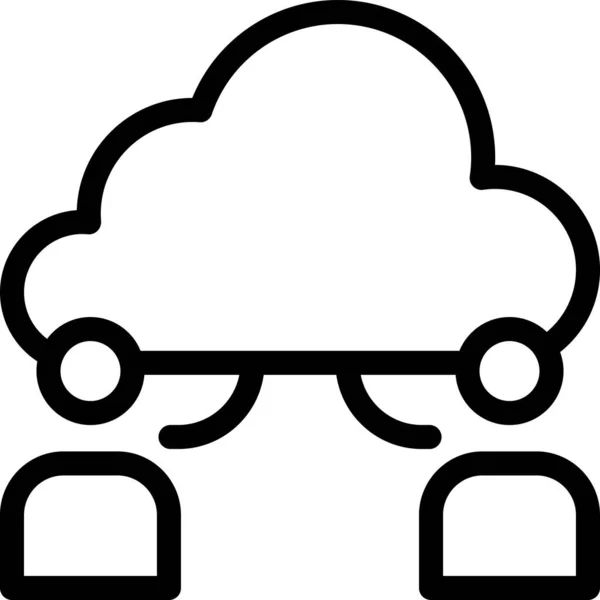 Ícone Perfil Nuvem Conta Estilo Esboço — Vetor de Stock