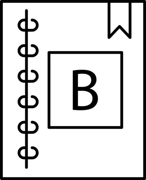 Книжная Закладка Значок Образования Стиле Очертания — стоковый вектор