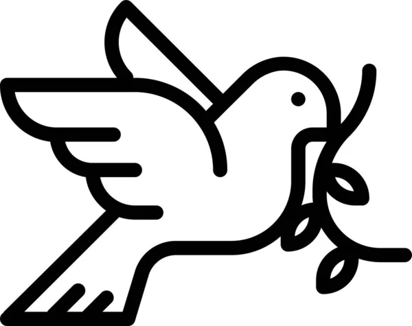 Пташиний Голуб Любов Значок Контурному Стилі — стоковий вектор