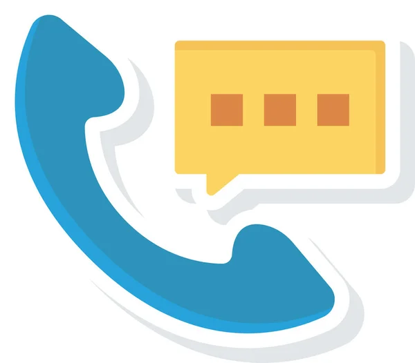 Telefone Comunicação Chamada Ícone Estilo Plano —  Vetores de Stock