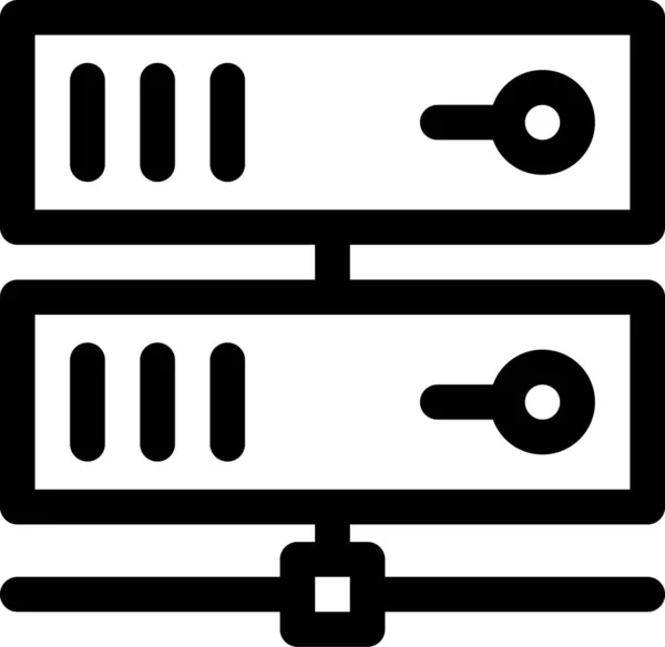 Icono Alojamiento Base Datos Conexión Estilo Esquema — Vector de stock