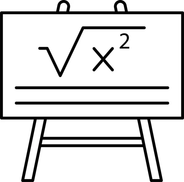 Tablero Educación Icono Matemáticas Estilo Esquema — Archivo Imágenes Vectoriales