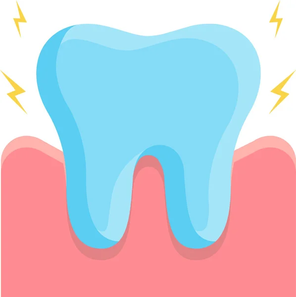 Saúde Dental Ícone Ferido Estilo Plano —  Vetores de Stock