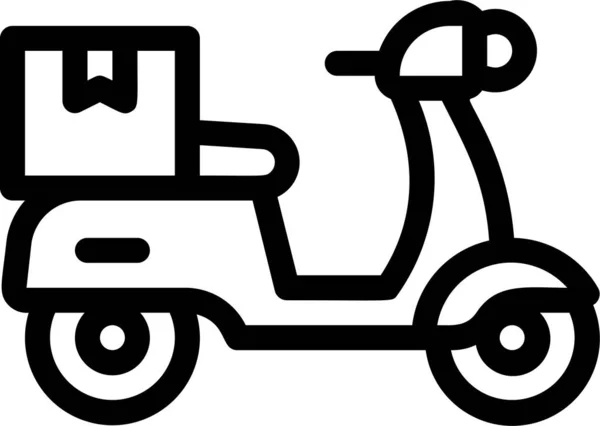 Teslimat Motosiklet Indirimi Paket Teslim Simgesi — Stok Vektör