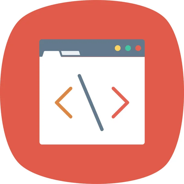 Codificación Código Html Icono Estilo Plano — Archivo Imágenes Vectoriales