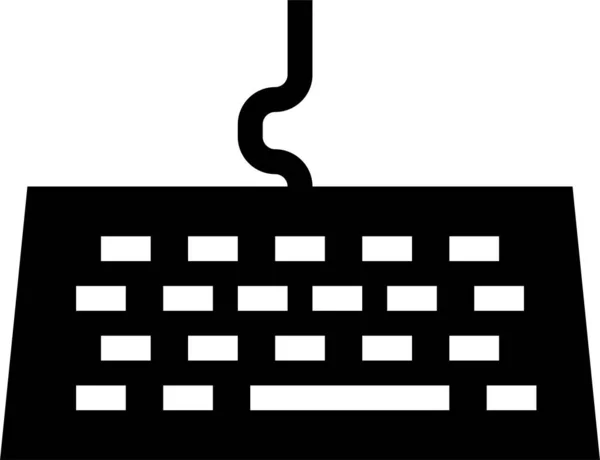 Значок Вхідної Клавіатури Суцільному Стилі — стоковий вектор