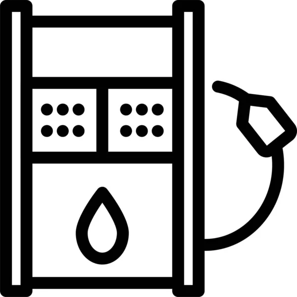 Icono Aceite Boquilla Combustible Estilo Esquema — Vector de stock