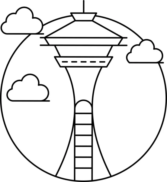 Nadel Weltraum Turm Symbol — Stockvektor