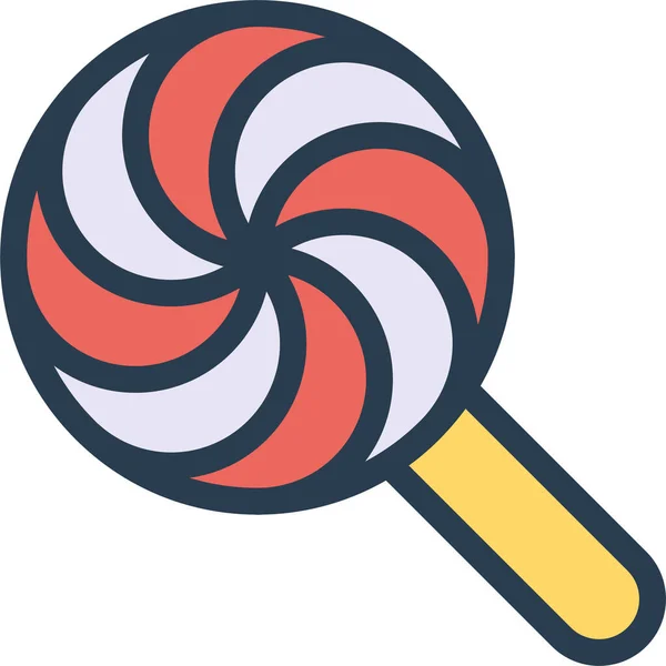 Caramelo Postre Lollipop Icono Estilo Contorno Lleno — Vector de stock