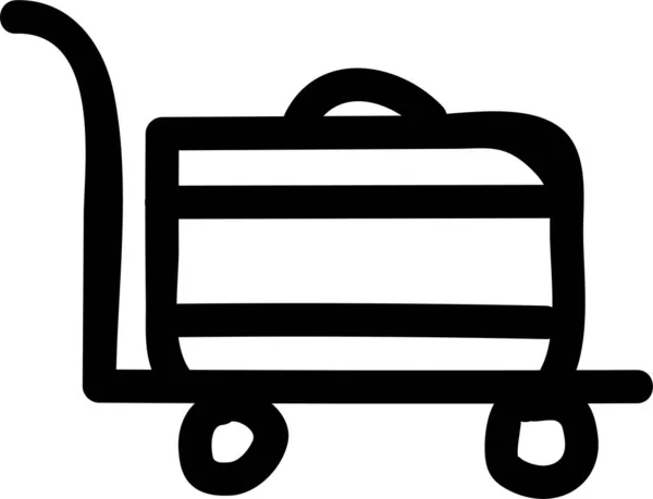 Carrito Compra Icono Cargado Estilo Dibujado Mano — Vector de stock