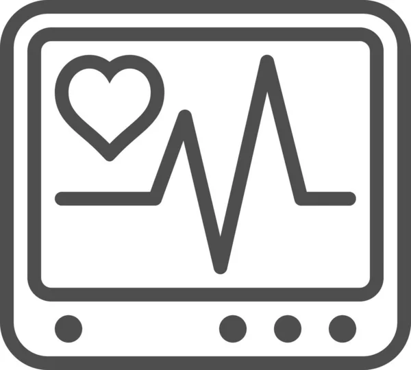 Monitor Cardíaco Icono Del Monitor Latidos — Archivo Imágenes Vectoriales