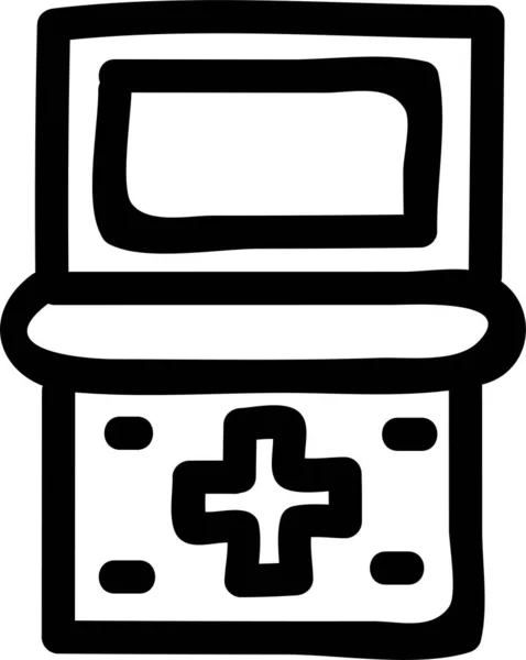概要スタイルのデバイスエンターテイメントゲームアイコン — ストックベクタ
