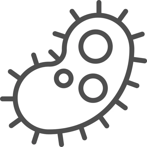 Virus Bacteria Germinal Icono Estilo Esquema — Vector de stock