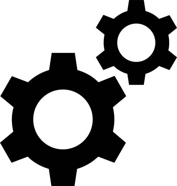 Configuration Control Gear Icon Solid Style — Stock Vector