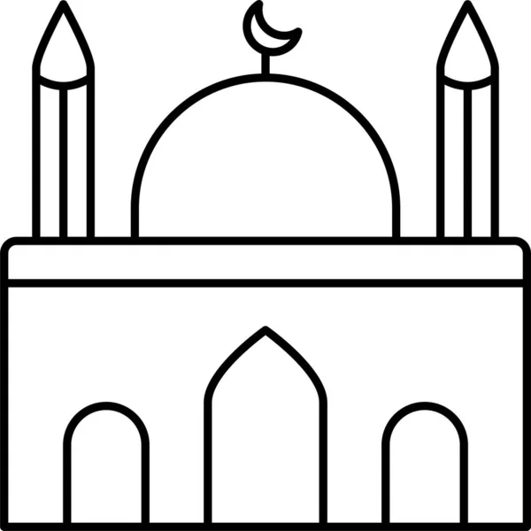 Mezquita Religiosa Icono Oración Categoría Ramadán Eid — Vector de stock