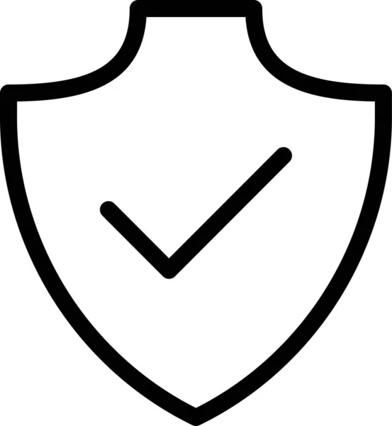 Comprobar Icono Seguridad Protección Estilo Esquema — Archivo Imágenes Vectoriales