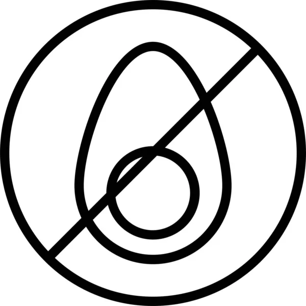 Zakázaná Ikona Znaku Alergie Stylu Osnovy — Stockový vektor