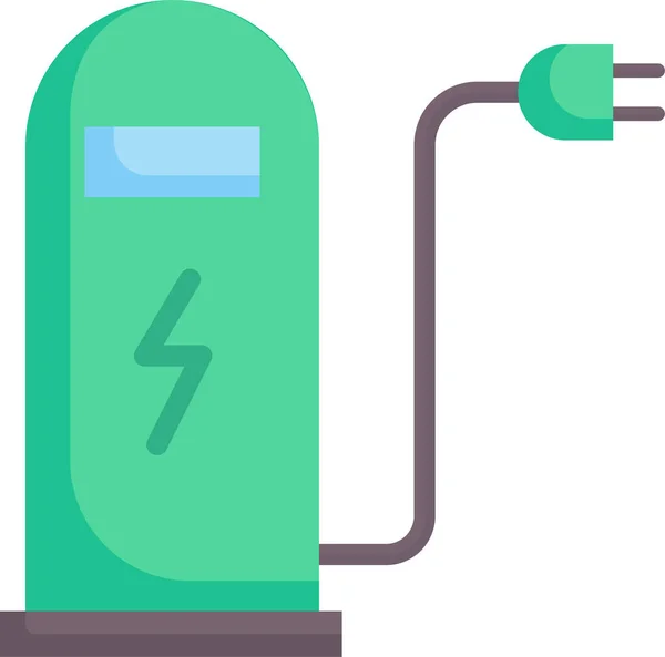 Ícone Elétrico Carga Carro Estilo Liso —  Vetores de Stock