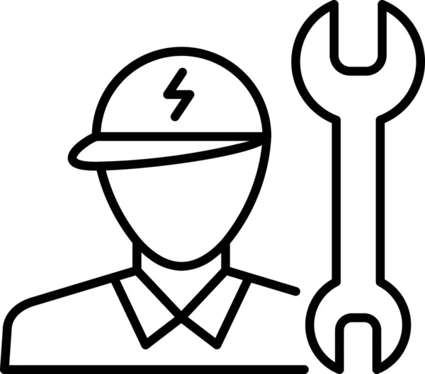 Car Electric Man Icon Outline Style — Stock vektor