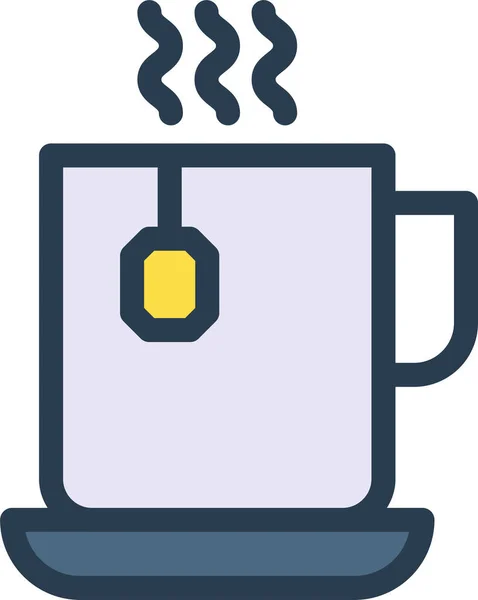 Break Coffee Cup Icon Filled Outline Style — Stock Vector