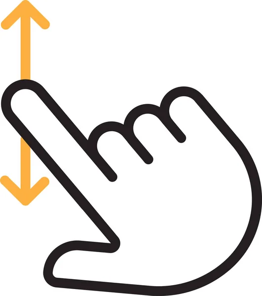 Seret Ikon Gestur Finger Dalam Gaya Outline - Stok Vektor