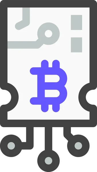 Blockchain Criptomoneda Icono Moneda Digital — Vector de stock