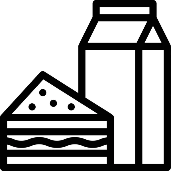 Δραστηριότητες Πρωινό Σάντουιτς Και Γάλα Απολαμβάνουν Εικονίδιο — Διανυσματικό Αρχείο