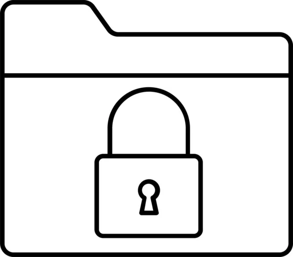 Archief Map Slot Pictogram Omtrek Stijl — Stockvector