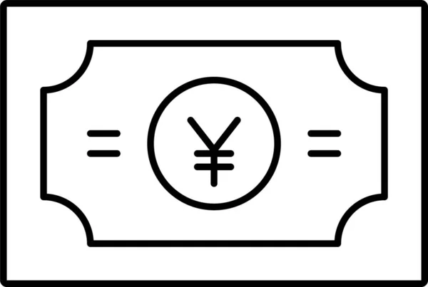 Argent Comptant Monnaie Icône Dans Style Contour — Image vectorielle