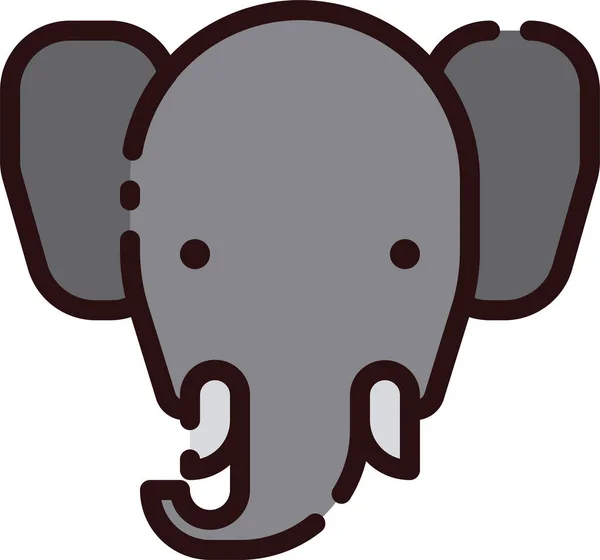 Икона Животных Слона Мультфильм Стиле Заполненного Контура — стоковый вектор