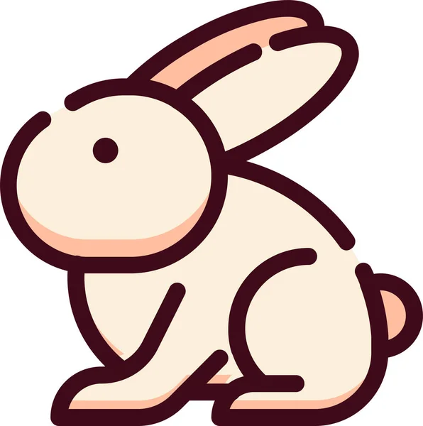 ウサギのイースターエッグアイコンフルアウトラインスタイル — ストックベクタ