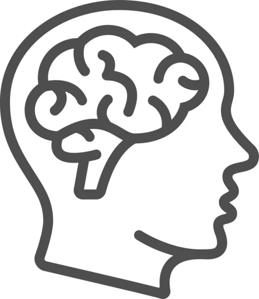Icona Della Testa Dell Educazione Cerebrale — Vettoriale Stock
