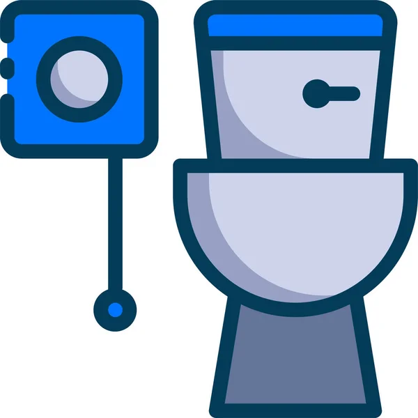 Disability Help Button Bathroom Holiday Icon Filled Outline Style — 图库矢量图片