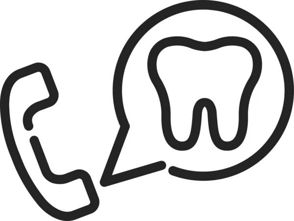 Call Center Customer Dental Icon Outline Style — Stock Vector