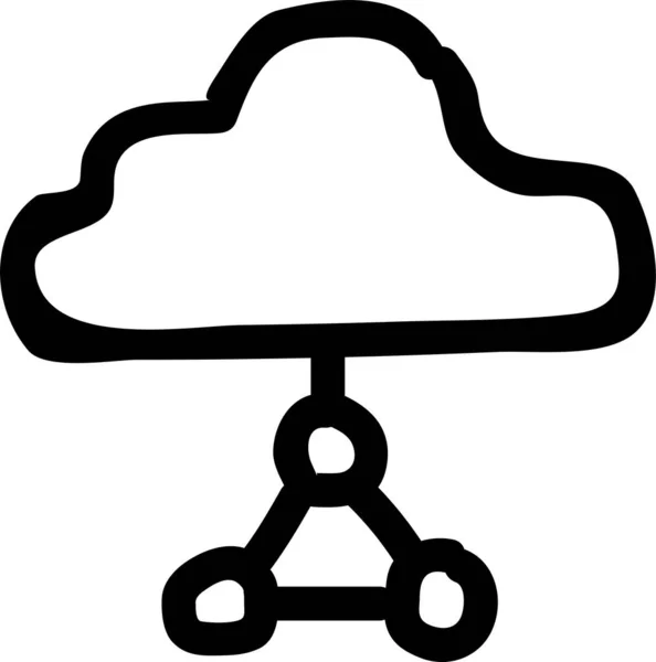 Ikona Urządzeń Chmury Obliczeniowej Stylu Ręcznie Rysowanym — Wektor stockowy