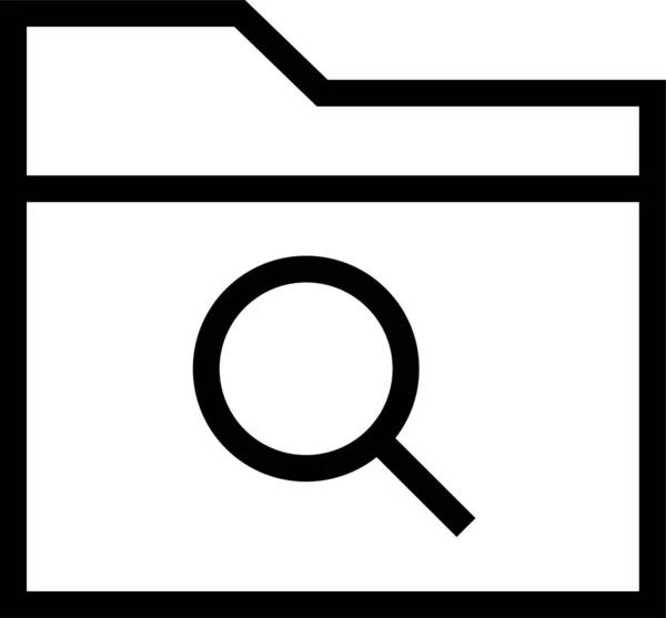 Ordnersymbol Für Die Dateisuche Umrissen — Stockvektor