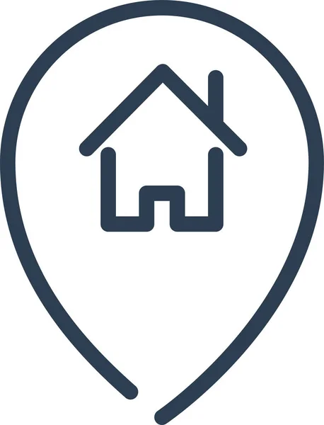 Home House Location Icon Outline Style — Stock Vector