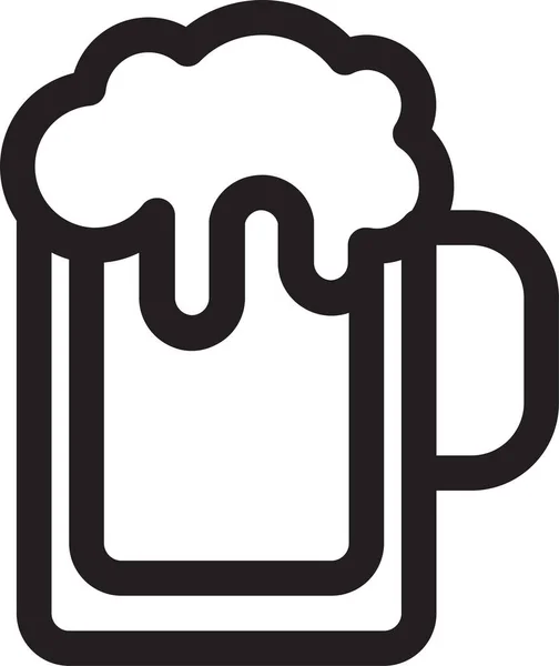 Alkollü Bira Ikonu Ana Hatlarıyla — Stok Vektör