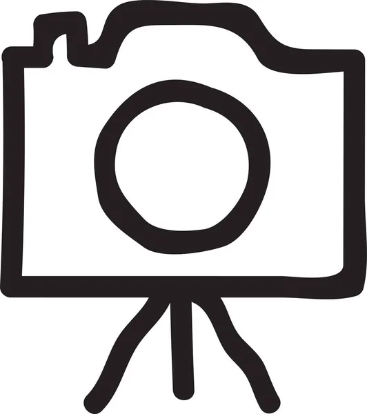 Digitální Ikona Fotoaparátu Ručně Kresleném Stylu — Stockový vektor