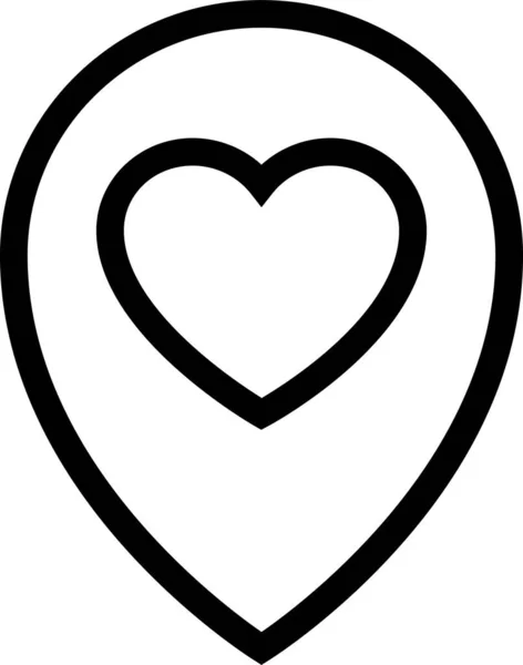 Heart Heart Locator Heart Pin Icon Outline Style — Stock Vector