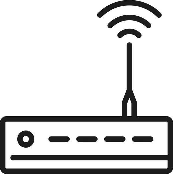 Icono Del Router Electrónico Del Dispositivo Estilo Esquema — Vector de stock