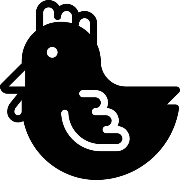 Hühner Osterei Ikone Soliden Stil — Stockvektor