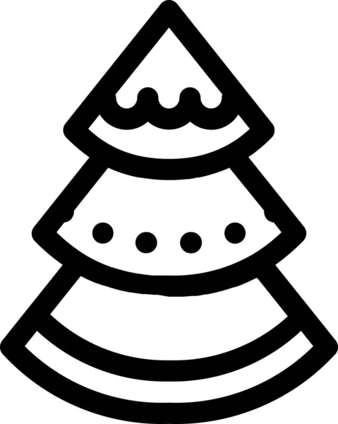 Weihnachtsschmuck Tannensymbol Umrissstil — Stockvektor