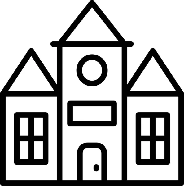 Житловий Будинок Іконка Будинку Стилі Контур — стоковий вектор