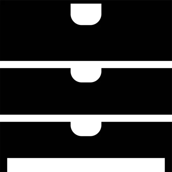 Boîtes Décor Tiroirs Icône Dans Style Solide — Image vectorielle