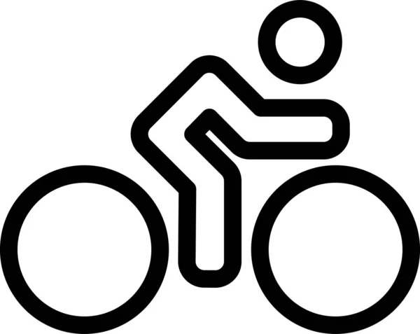 Bicicleta Ciclismo Ejercicio Icono Estilo Del Esquema — Vector de stock