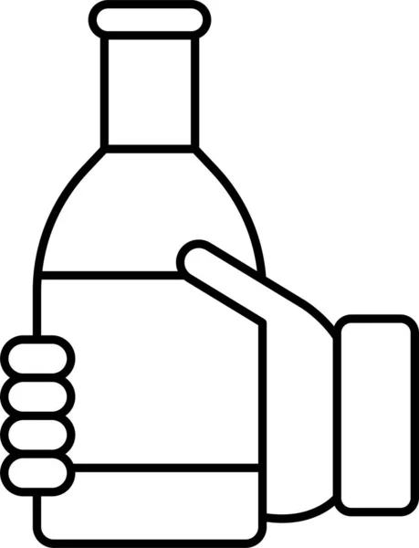 Vinné Pivo Ruční Ikona — Stockový vektor