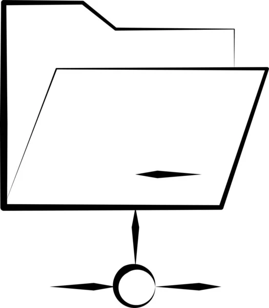 Ikona Współdzielenia Folderu Ręcznie Rysowanym Stylu — Wektor stockowy