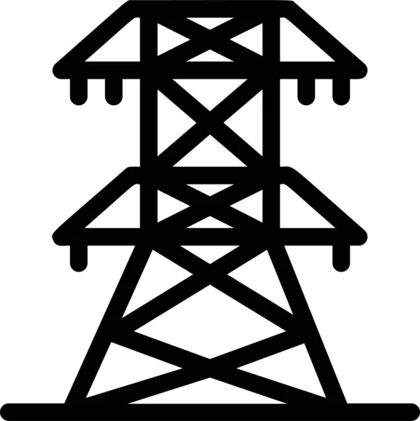 Екологічна Ікона Електричної Вежі Еколого Екологічній Категорії — стоковий вектор